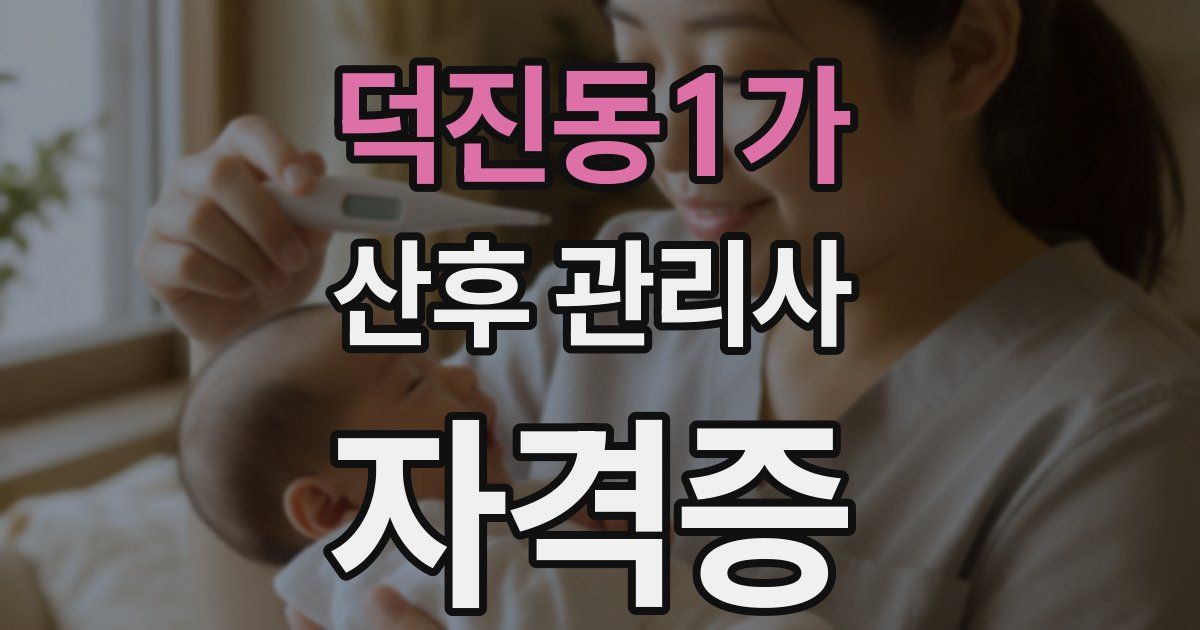 덕진동1가 산후 관리사 자격증