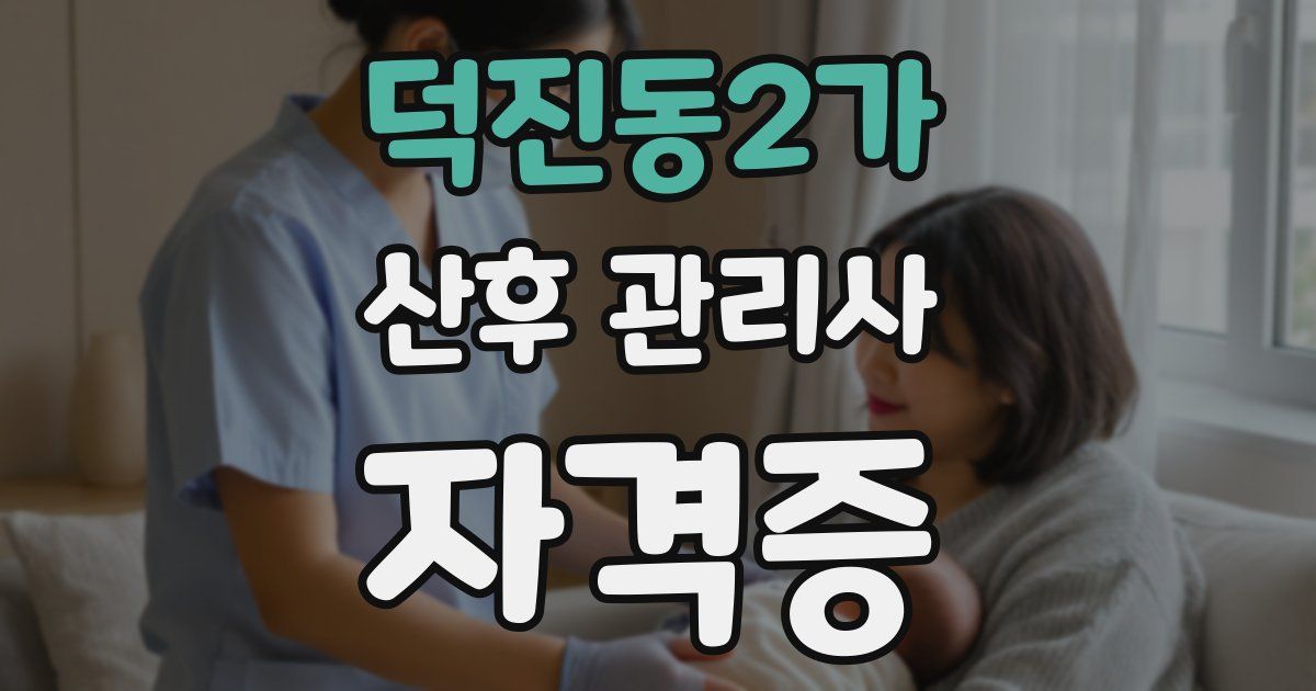 덕진동2가 산후 관리사 자격증