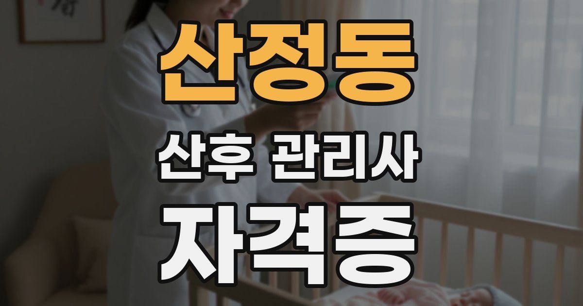 산정동 산후 관리사 자격증