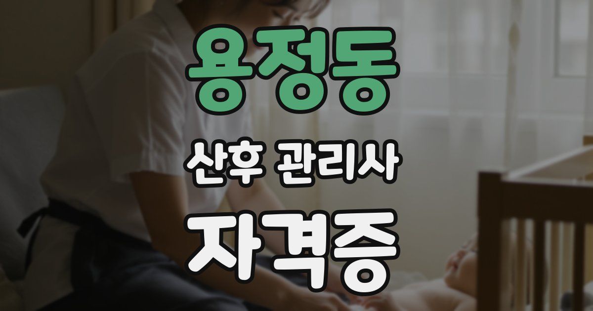 용정동 산후 관리사 자격증