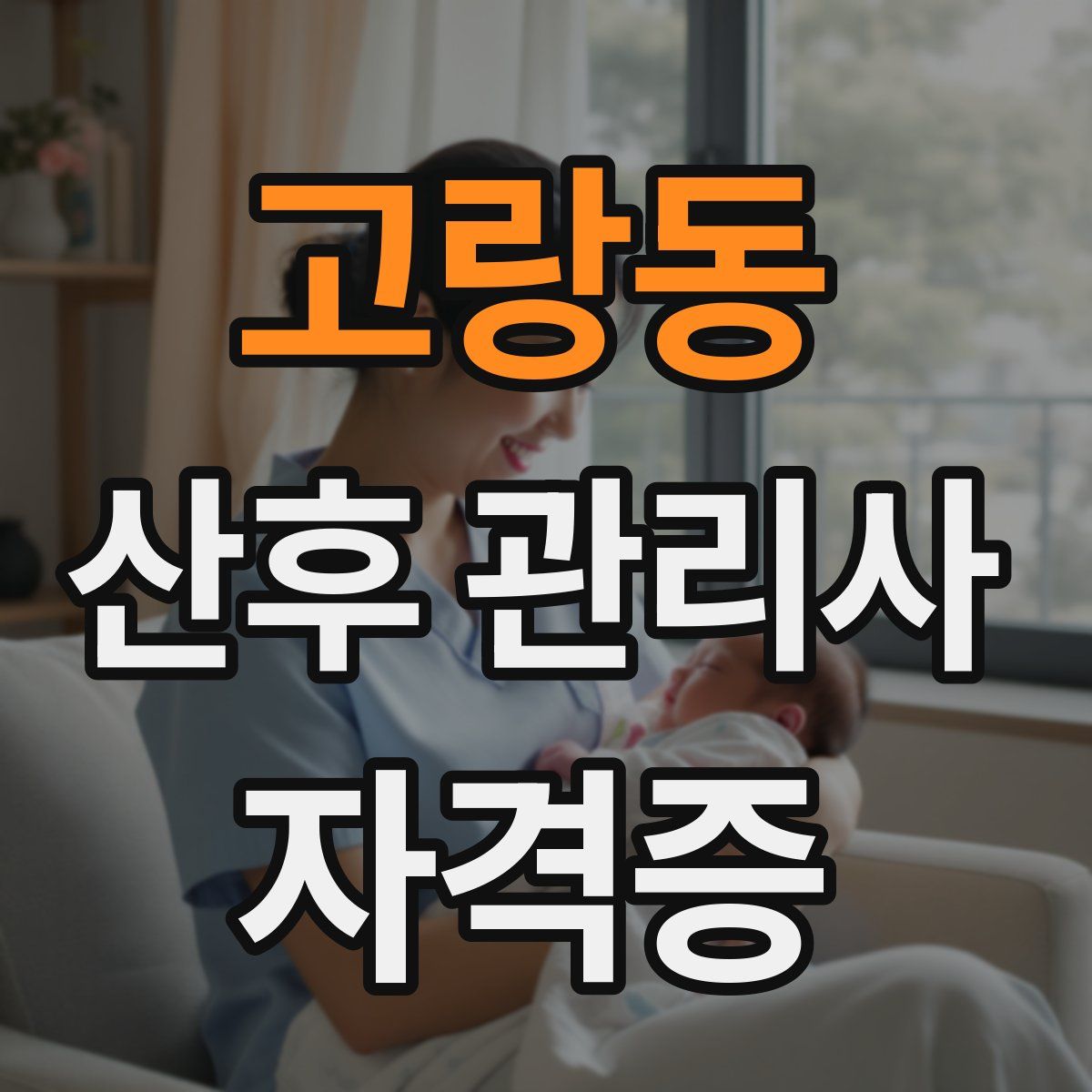 고랑동 산후 관리사 자격증