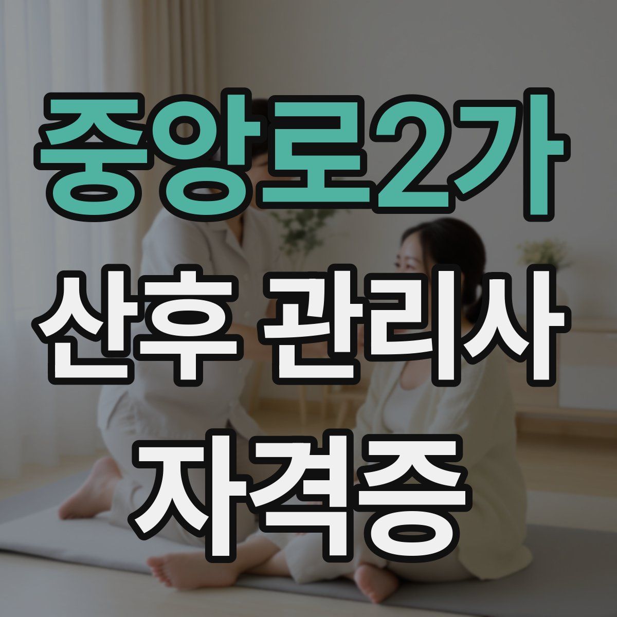 중앙로2가 산후 관리사 자격증