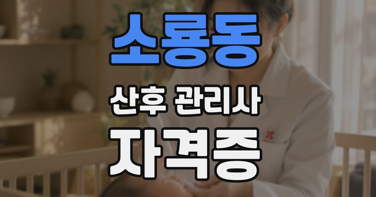 소룡동 산후 관리사 자격증