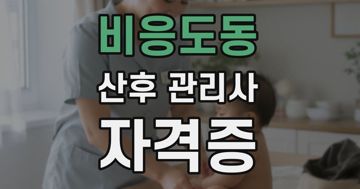 비응도동 산후 관리사 자격증