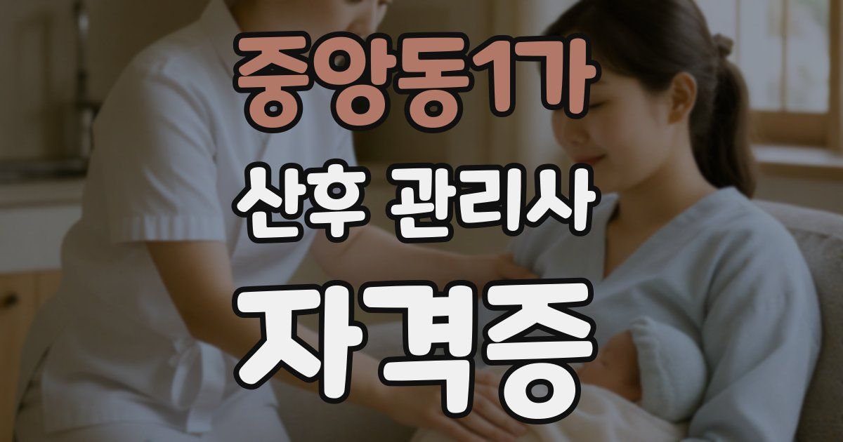 중앙동1가 산후 관리사 자격증