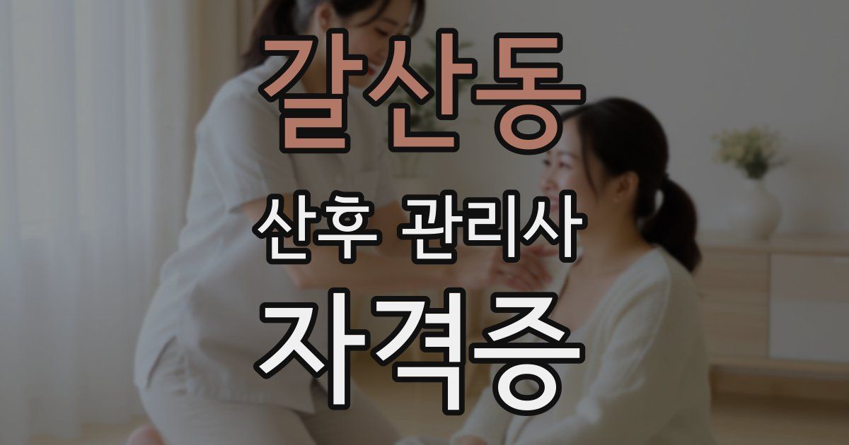 갈산동 산후 관리사 자격증