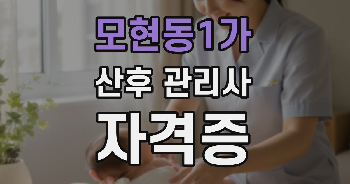 모현동1가 산후 관리사 자격증
