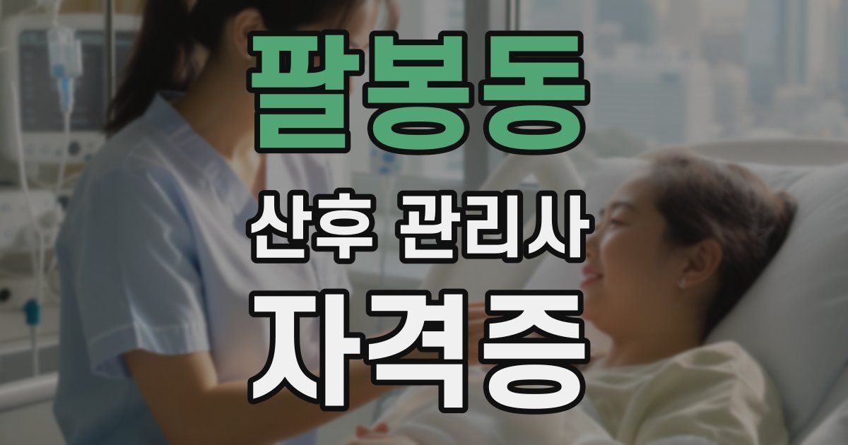 팔봉동 산후 관리사 자격증