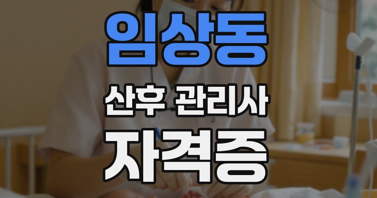 임상동 산후 관리사 자격증