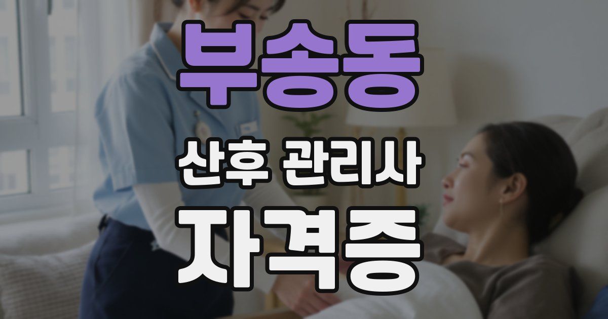 부송동 산후 관리사 자격증