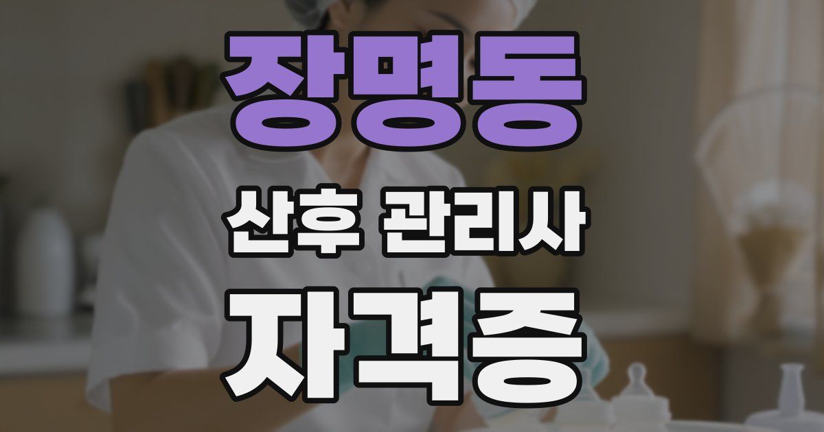 장명동 산후 관리사 자격증