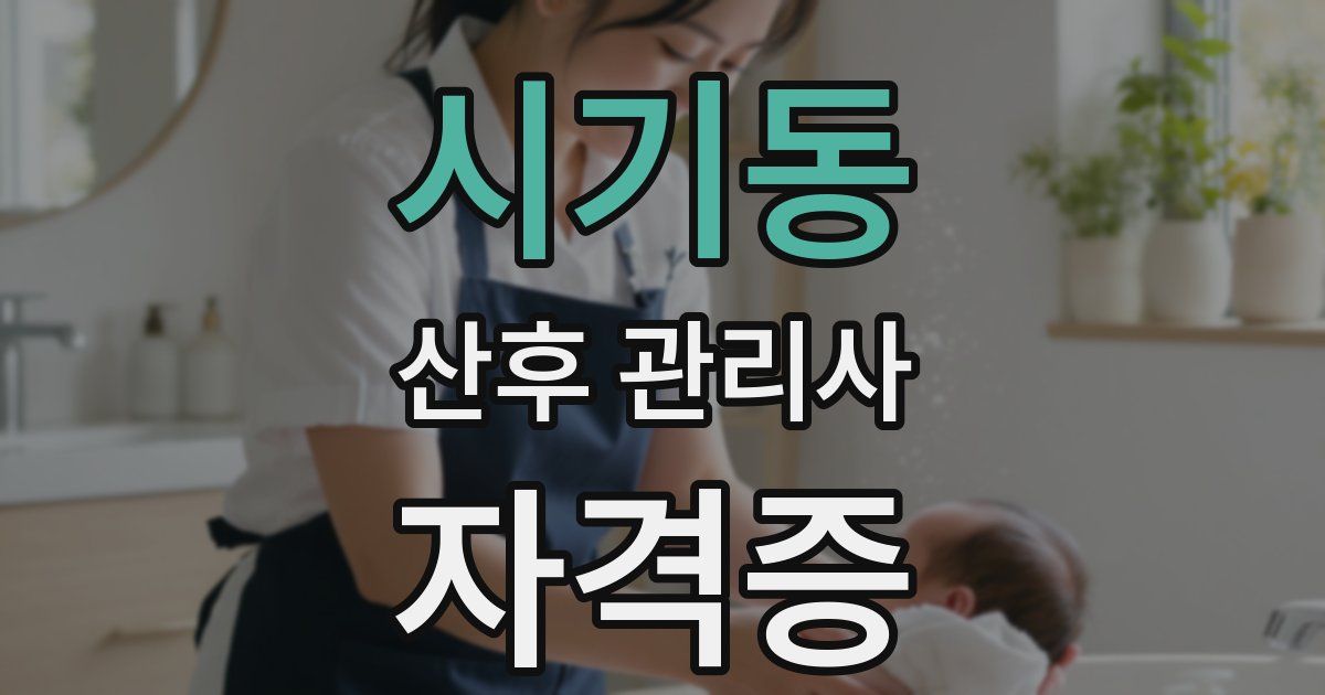 시기동 산후 관리사 자격증