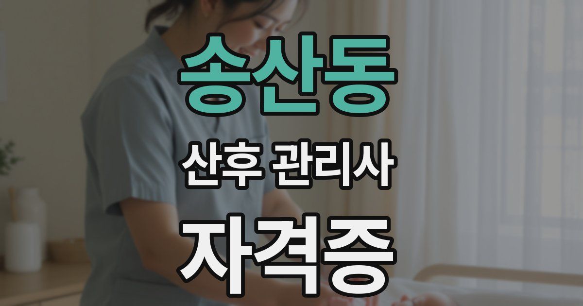 송산동 산후 관리사 자격증
