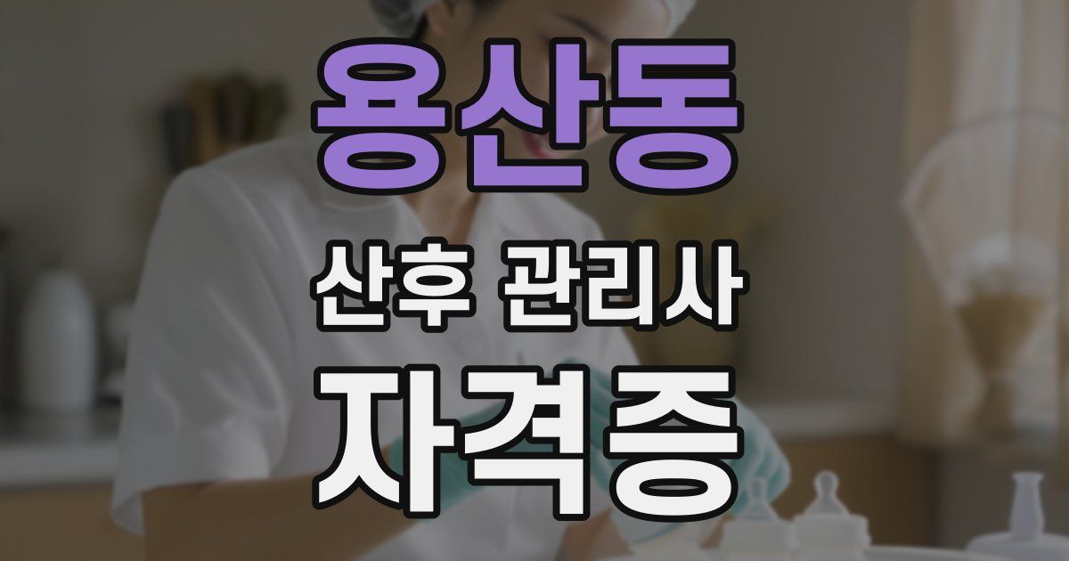 용산동 산후 관리사 자격증