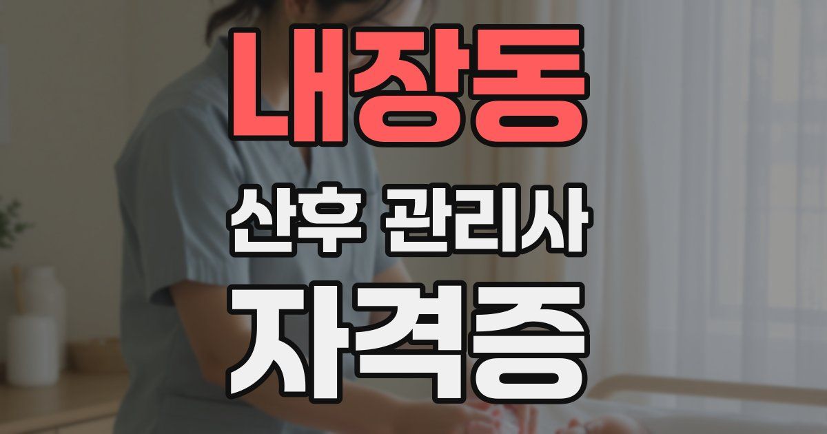 내장동 산후 관리사 자격증