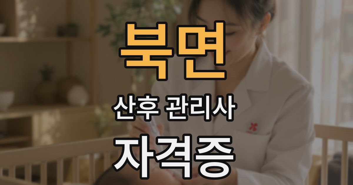북면 산후 관리사 자격증