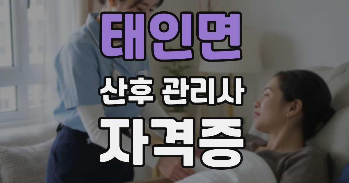 태인면 산후 관리사 자격증