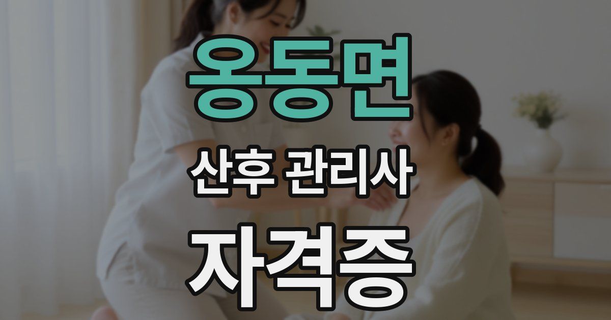 옹동면 산후 관리사 자격증