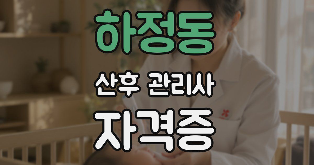 하정동 산후 관리사 자격증