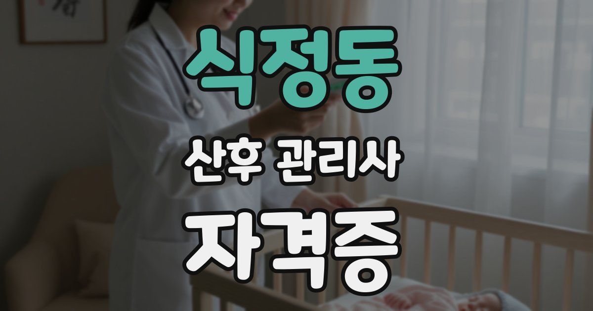 식정동 산후 관리사 자격증