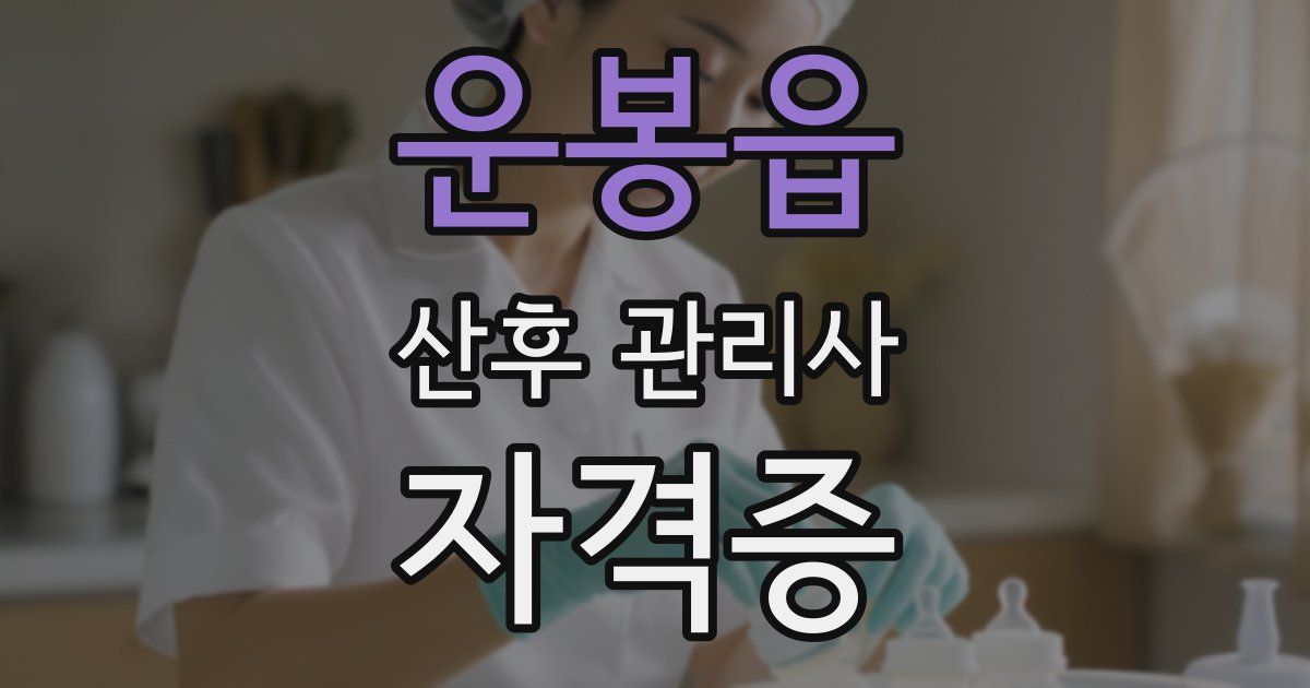 운봉읍 산후 관리사 자격증