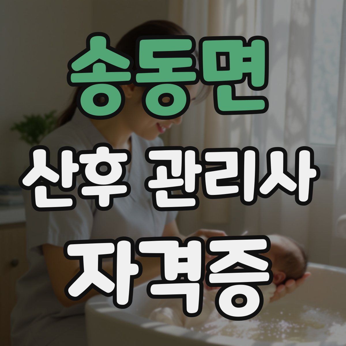 송동면 산후 관리사 자격증