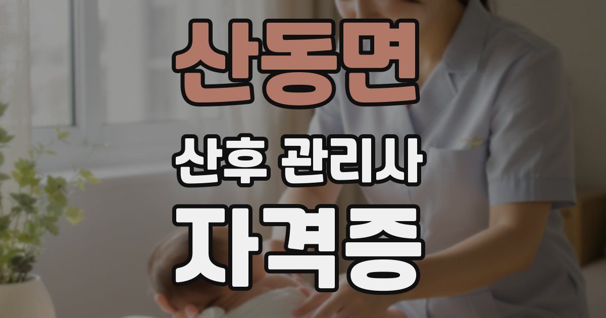 산동면 산후 관리사 자격증