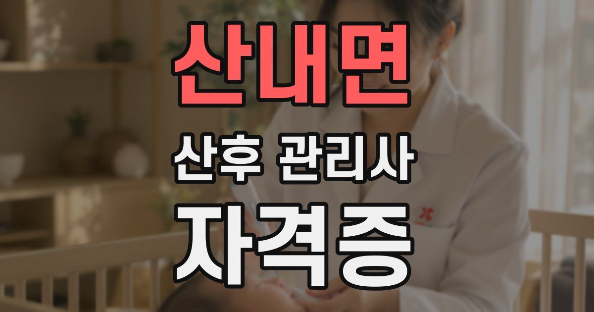 산내면 산후 관리사 자격증