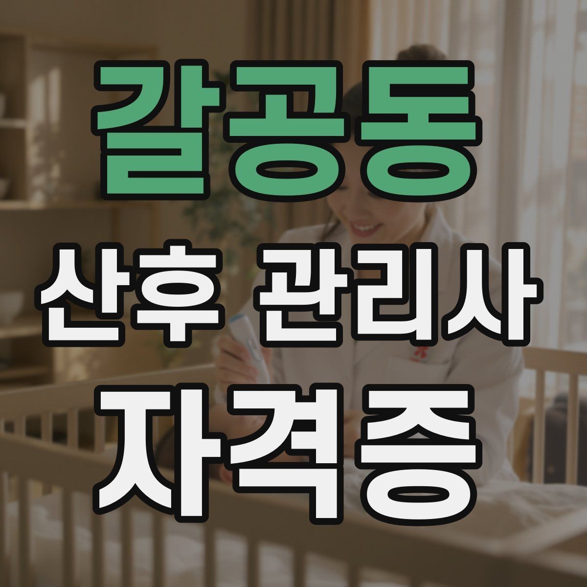 갈공동 산후 관리사 자격증 주간 케어와 야간 케어 차이