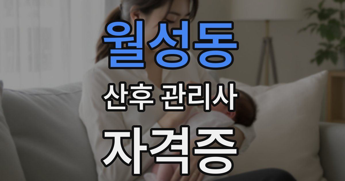 월성동 산후 관리사 자격증