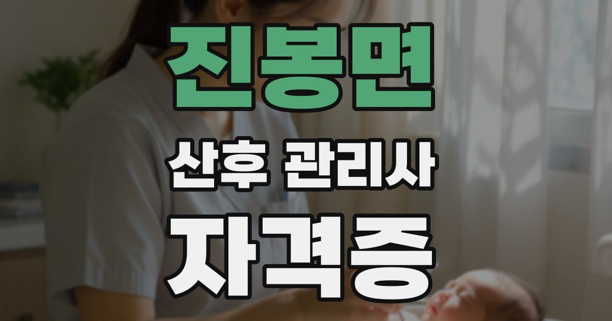 진봉면 산후 관리사 자격증
