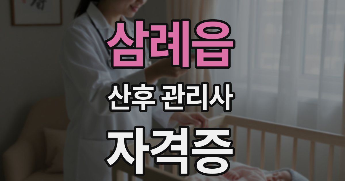 삼례읍 산후 관리사 자격증