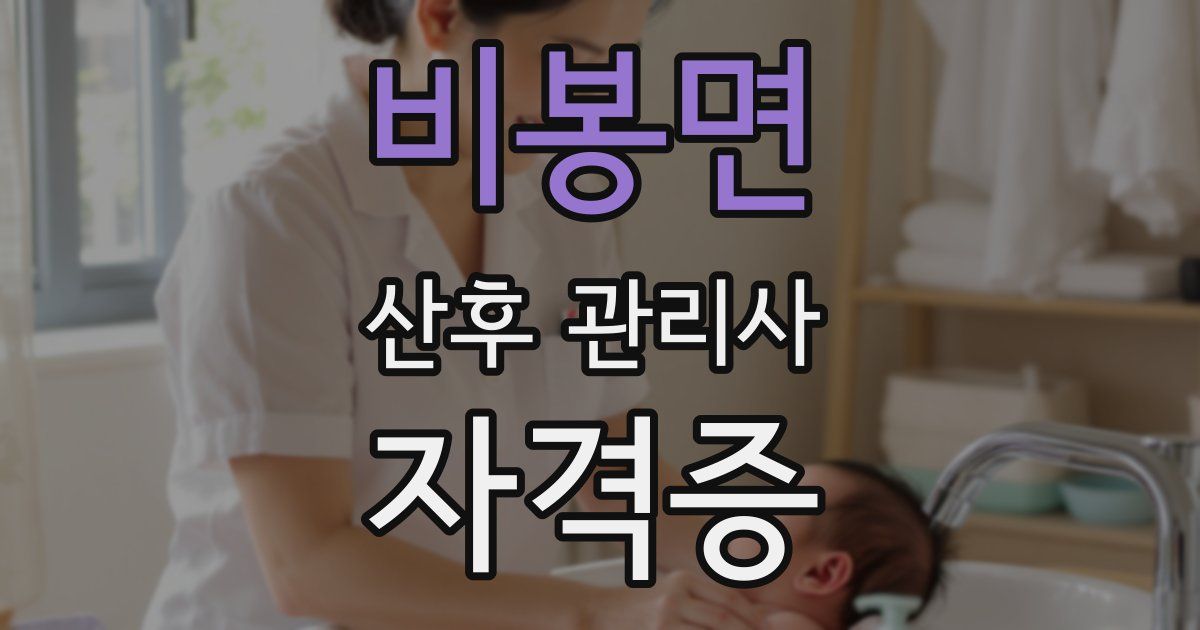 비봉면 산후 관리사 자격증