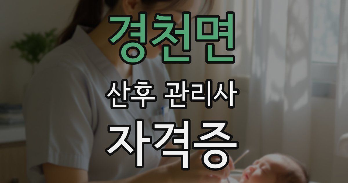 경천면 산후 관리사 자격증