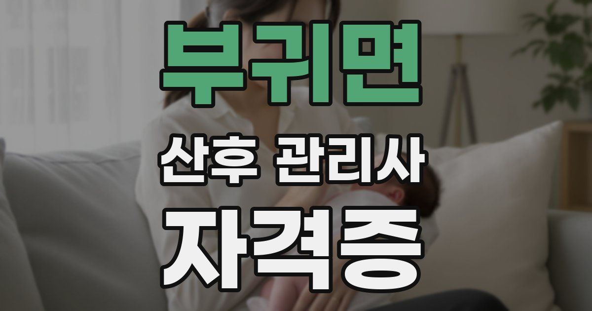 부귀면 산후 관리사 자격증
