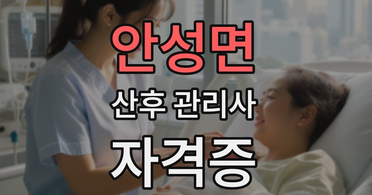 안성면 산후 관리사 자격증