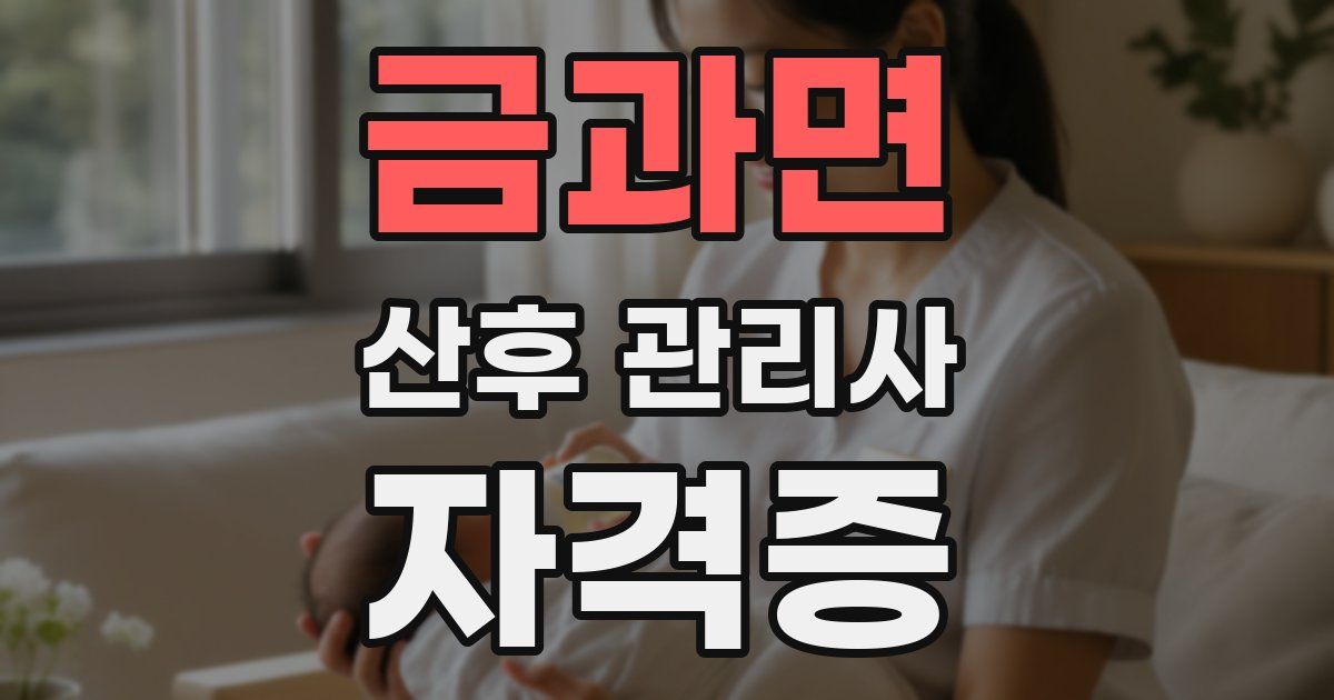 금과면 산후 관리사 자격증