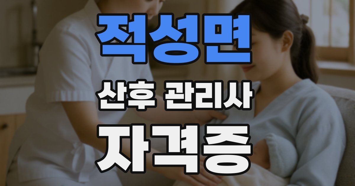 적성면 산후 관리사 자격증