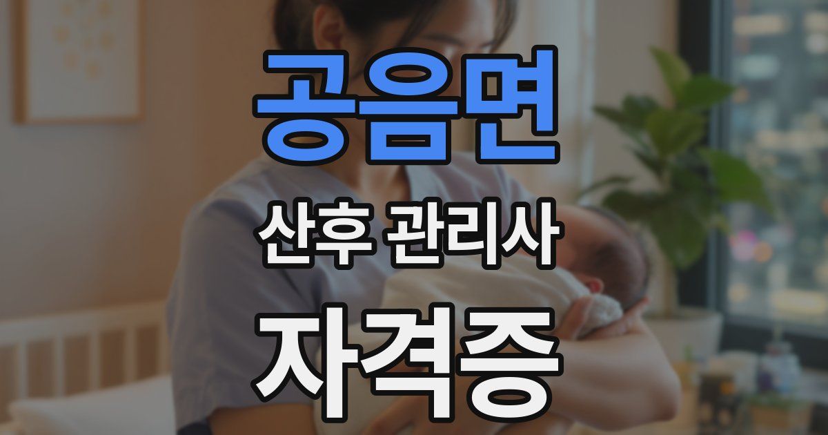 공음면 산후 관리사 자격증