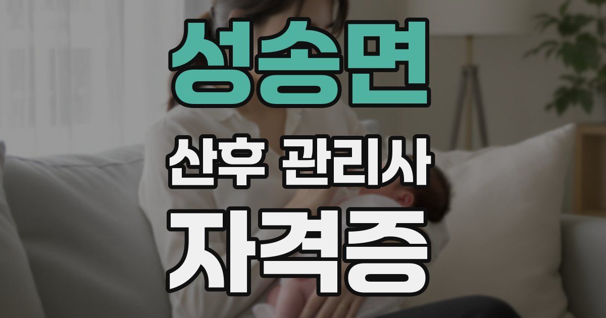 성송면 산후 관리사 자격증