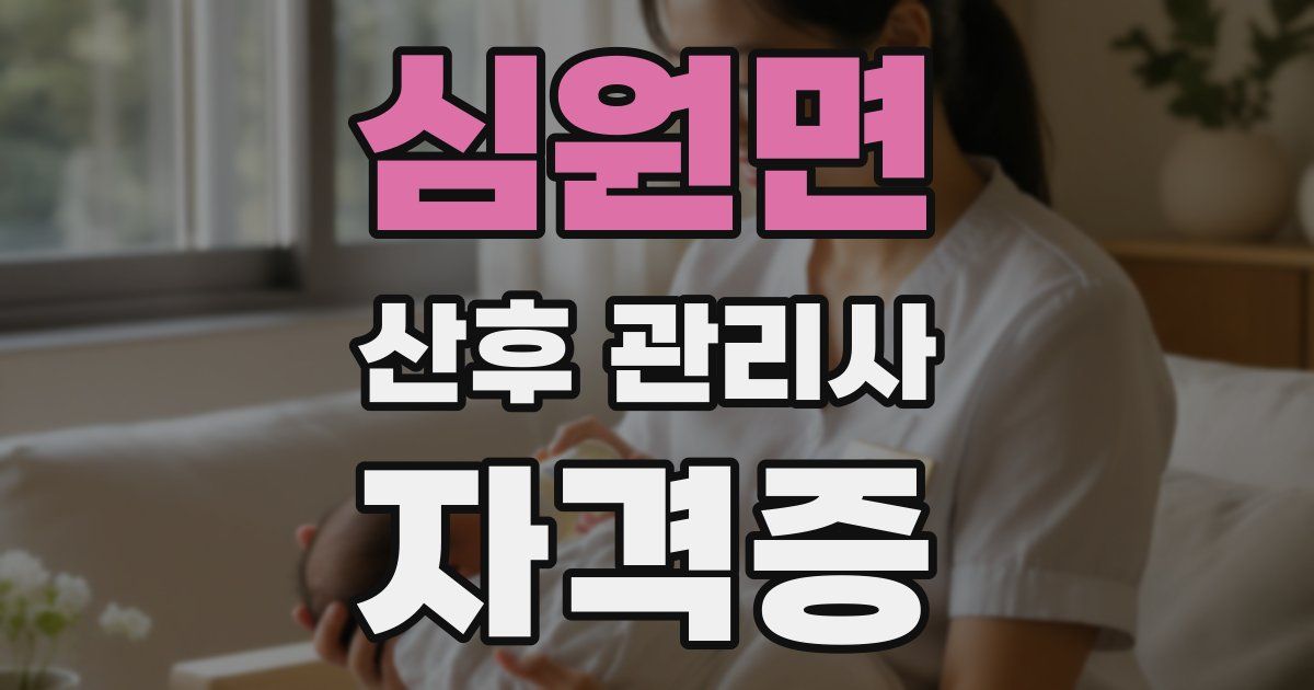 심원면 산후 관리사 자격증