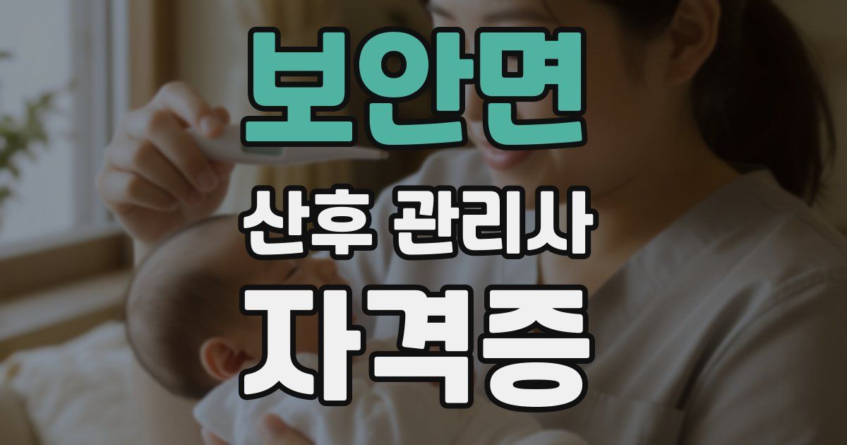 보안면 산후 관리사 자격증