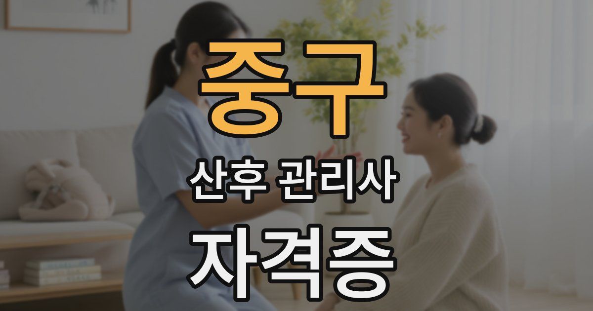 중구 산후 관리사 자격증
