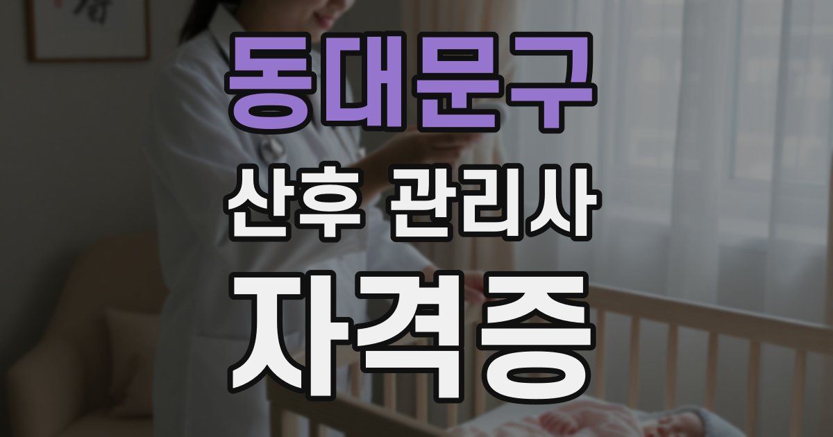 동대문구 산후 관리사 자격증