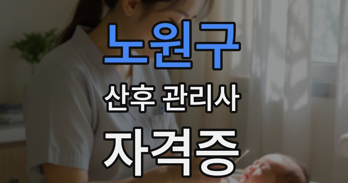 노원구 산후 관리사 자격증