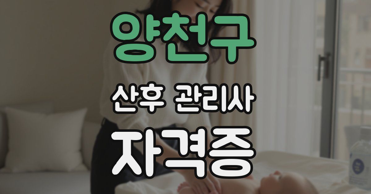 양천구 산후 관리사 자격증