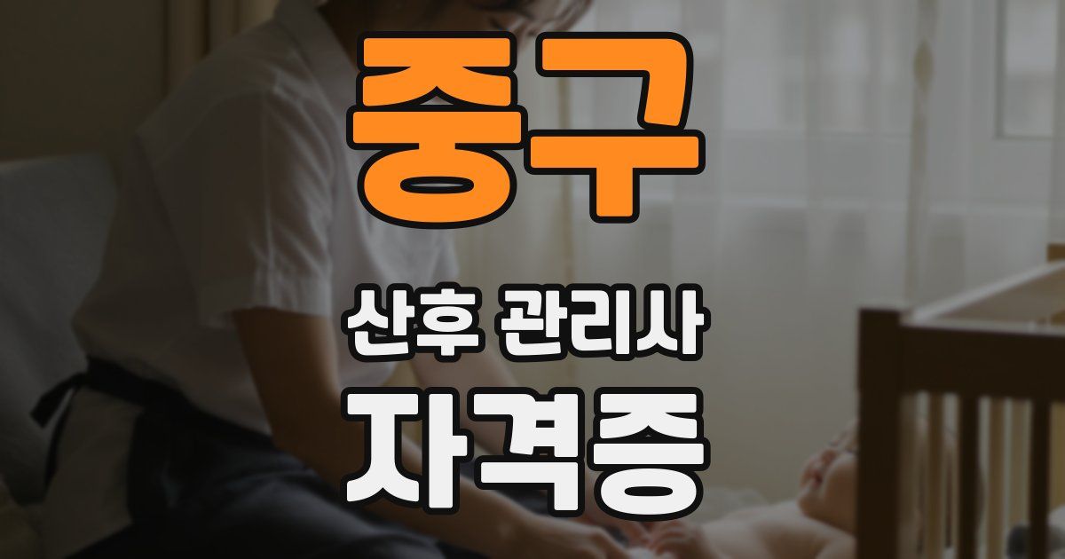 중구 산후 관리사 자격증