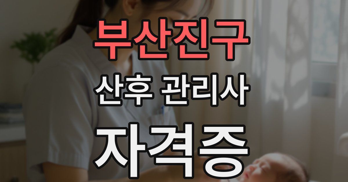 부산진구 산후 관리사 자격증