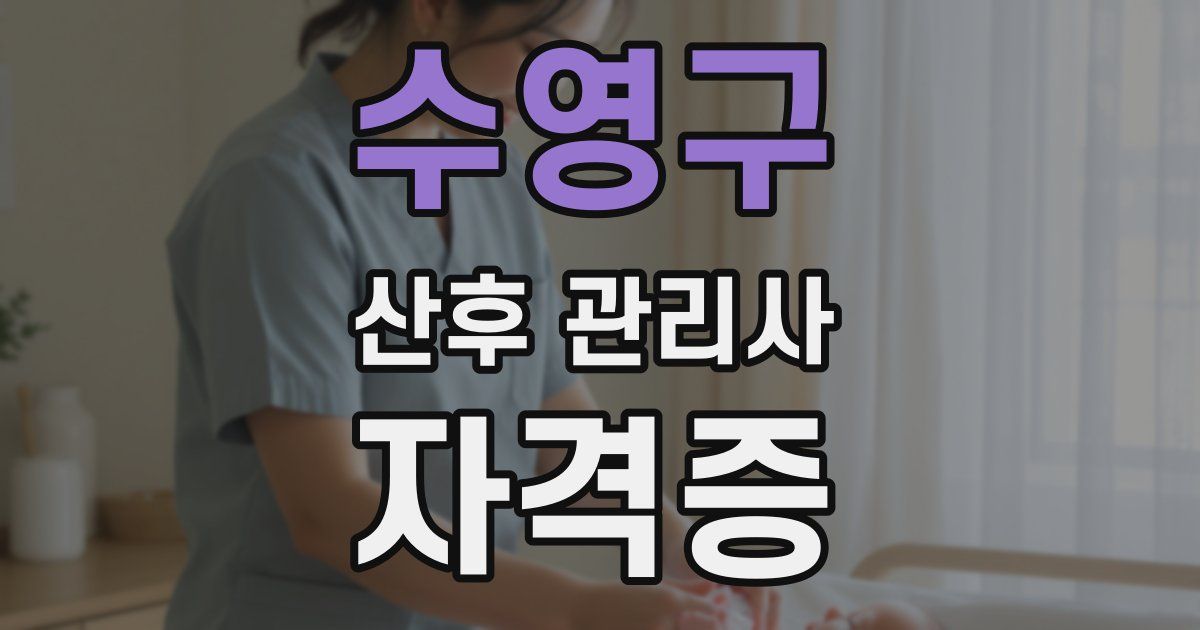 수영구 산후 관리사 자격증