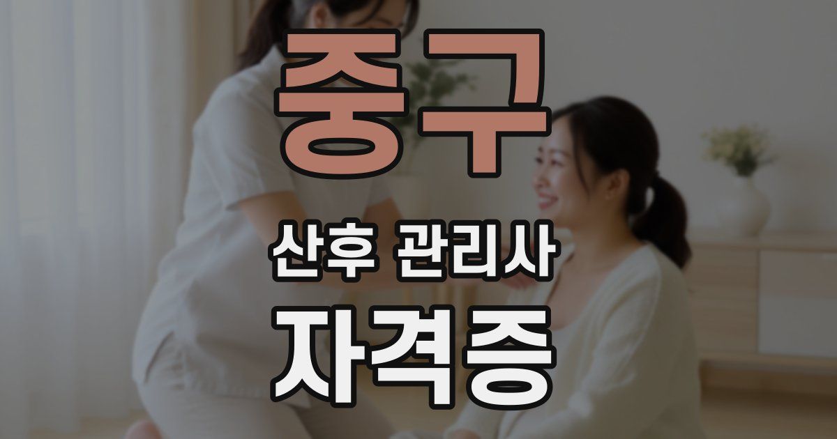 중구 산후 관리사 자격증